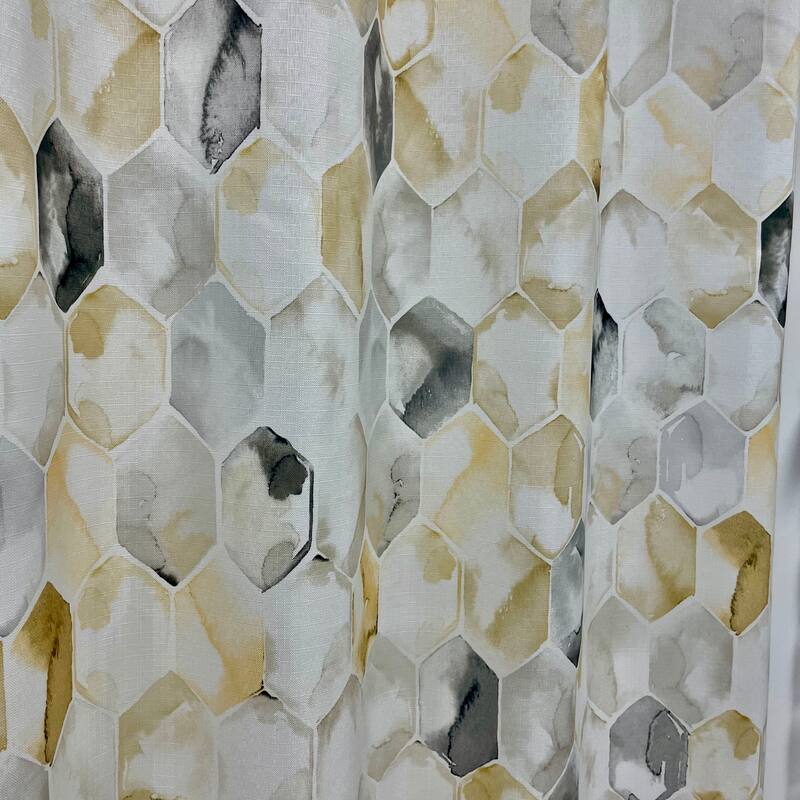 Allen Watercolor Tiles Single Shower Curtain