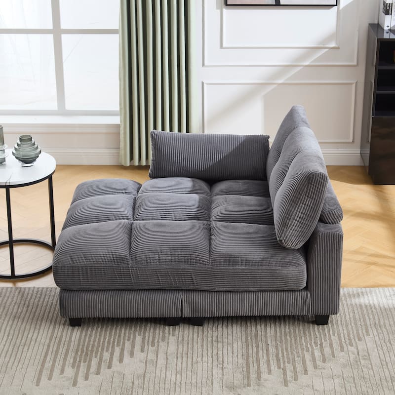 GDFStudio - Corduroy Oversized 44.09" Chaise Sleeper Sofa