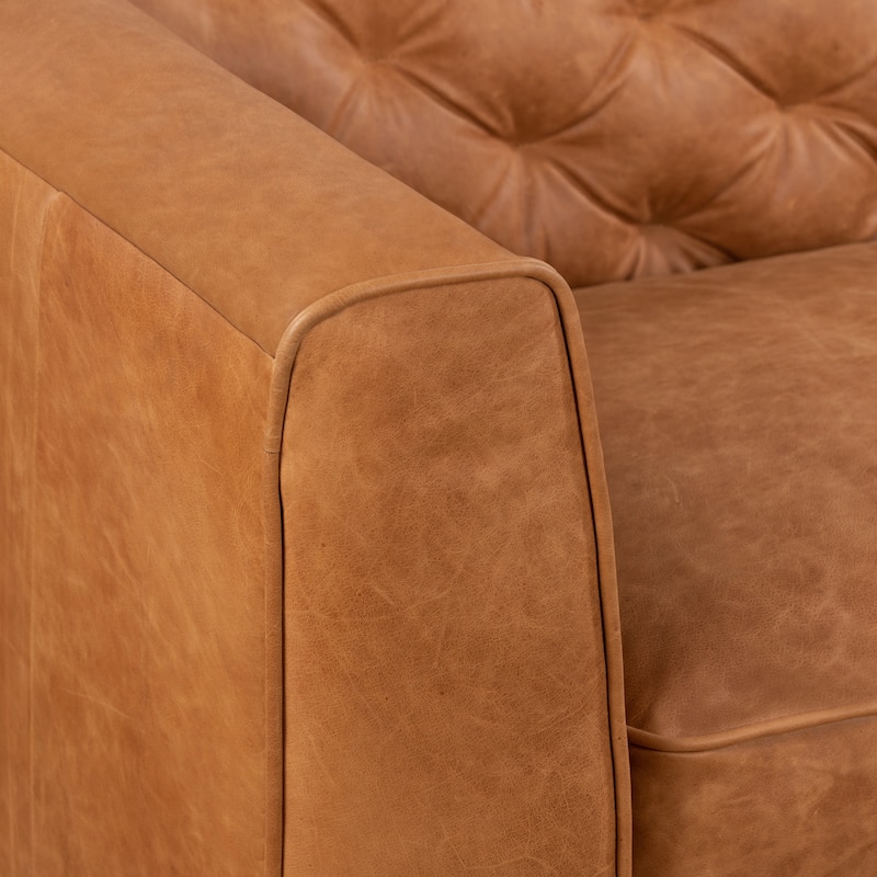 Poly & Bark Essex 74" Apartment Sofa - Full Grain Genuine Italian Leather