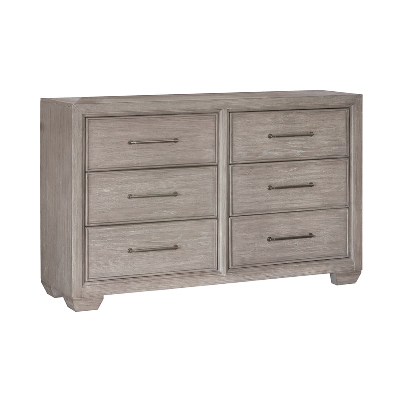 Roundhill Furniture Ennesley Gray Wood 6 Drawers Dresser - 6-drawer