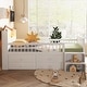 preview thumbnail 15 of 21, Wooden Twin Size Low Loft Bed with House Shape Headboard Built-in LED Lights, Kids Storage Bed with Drawers and Storage Stairs