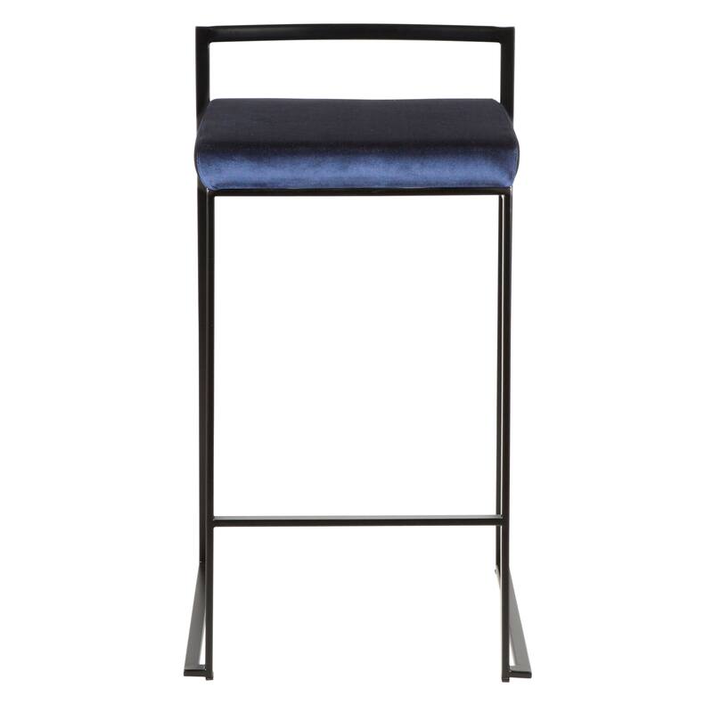 Porch & Den Forrest Contemporary Black Stackable Fully Welded Counter Stool (Set of 2)