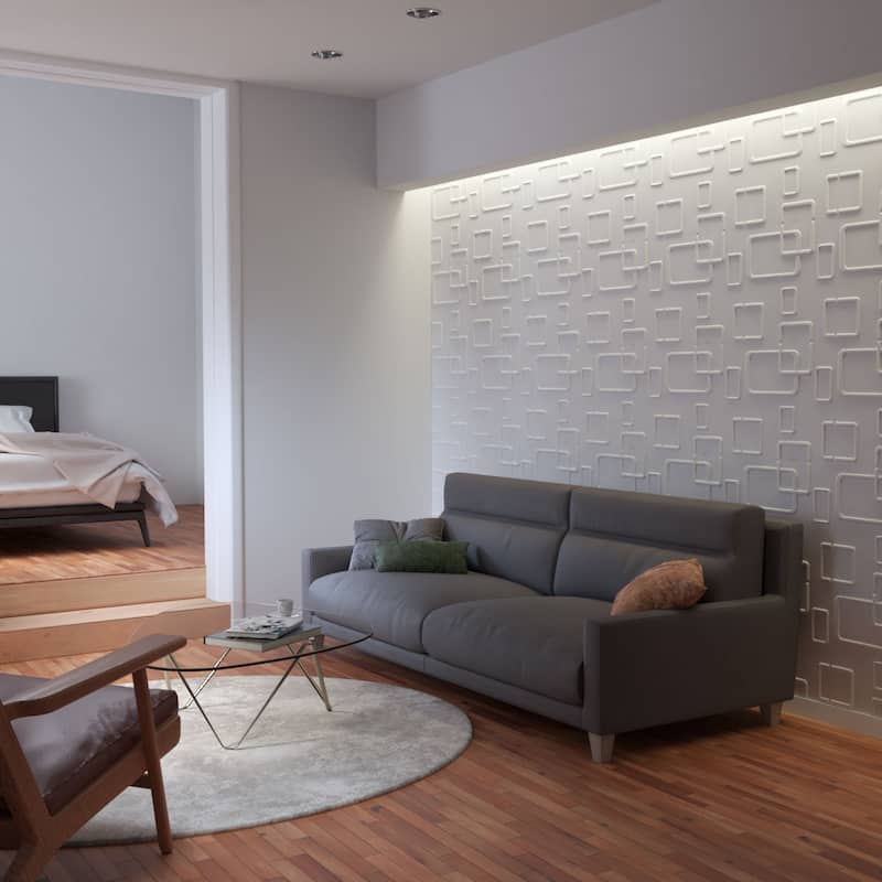 19 5/8"W x 19 5/8"H Odessa EnduraWall Decorative 3D Wall Panel, White