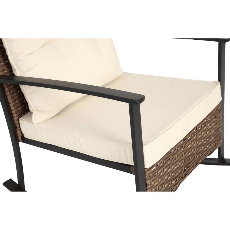 Wicker Rocking Chairs for Outdoors 3 Piece