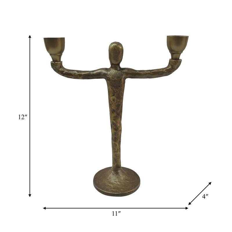 Sagebrook Home Vintage Glam Gold Metal 2 Taper Candelabra Novelty Candle Holders