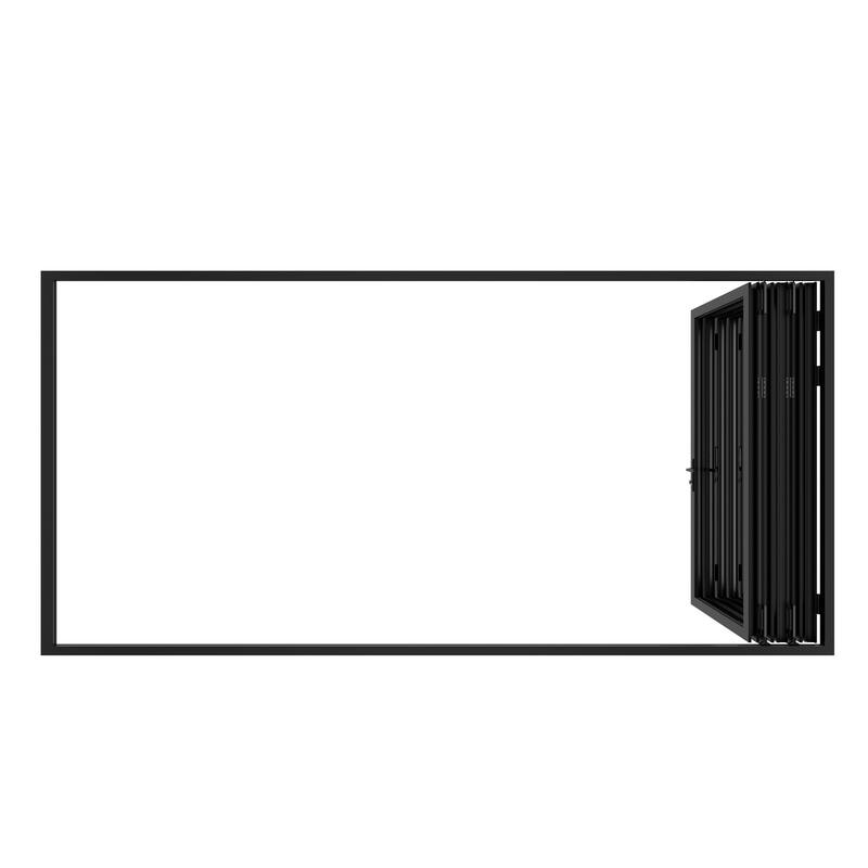 KaMic 168"×80" 5 Panels Aluminum Folding Door In Black,Folded Out From Right To Left Model #:FD5PBK16880-RL