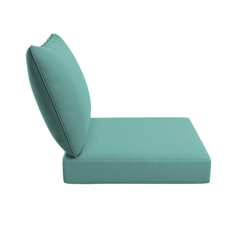 California Umbrella Outdoor Deep Seat Cushion Set, 24" x 48", Sunbrella Fabric, Densified Fiber Fill