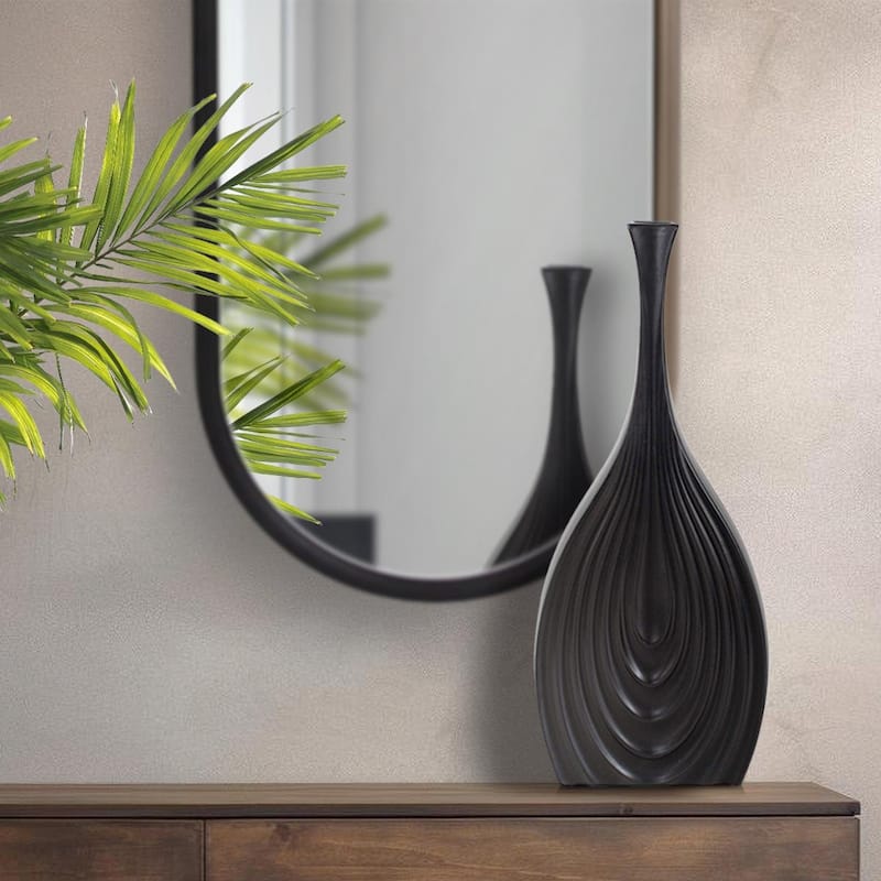 Allan Andrews Tapered Matte Black Ceramic Onion Vase Collection