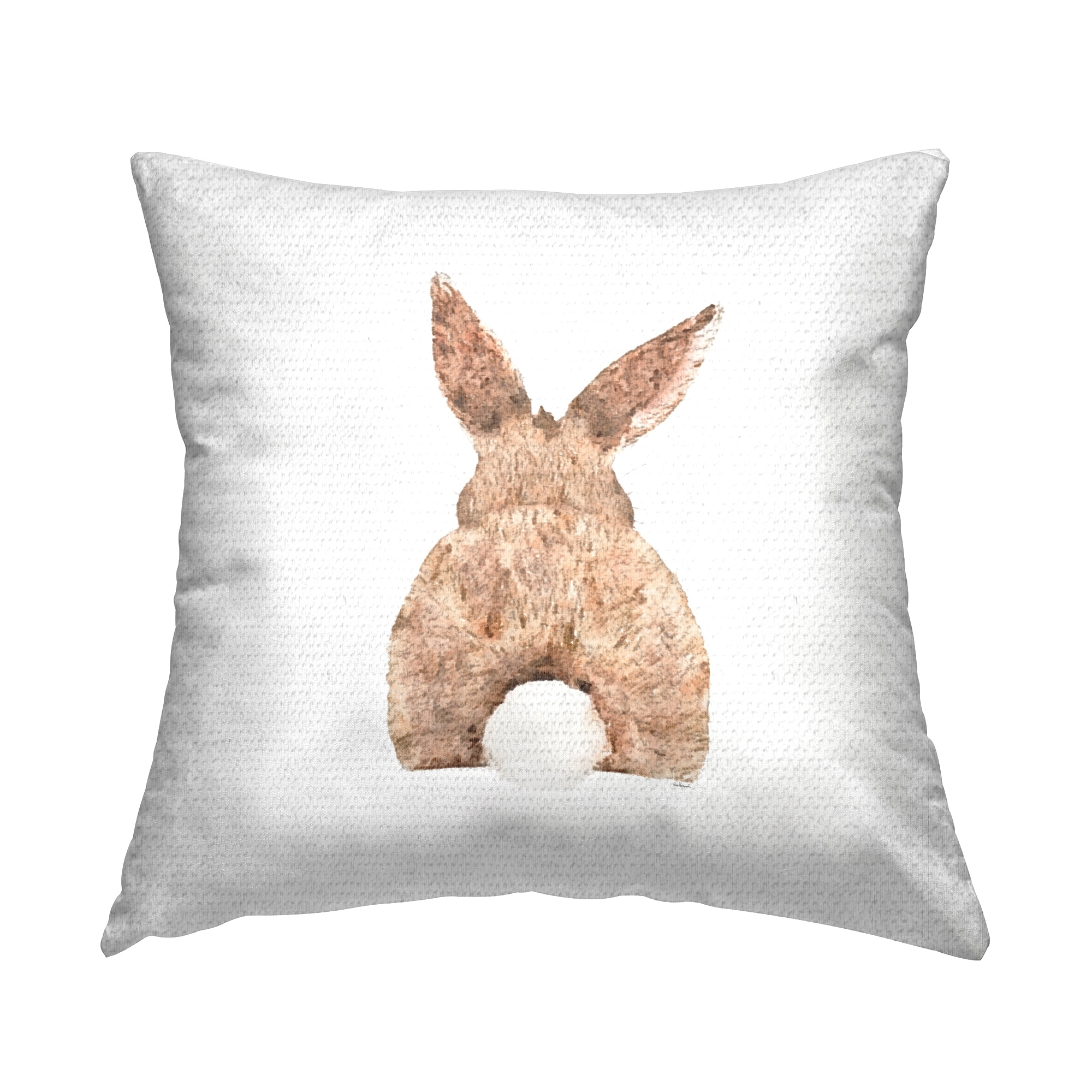 Stupell Brown Rabbit Tail Cute Animal Printed Outdoor Throw Pillow Design by Amanda Greenwood
