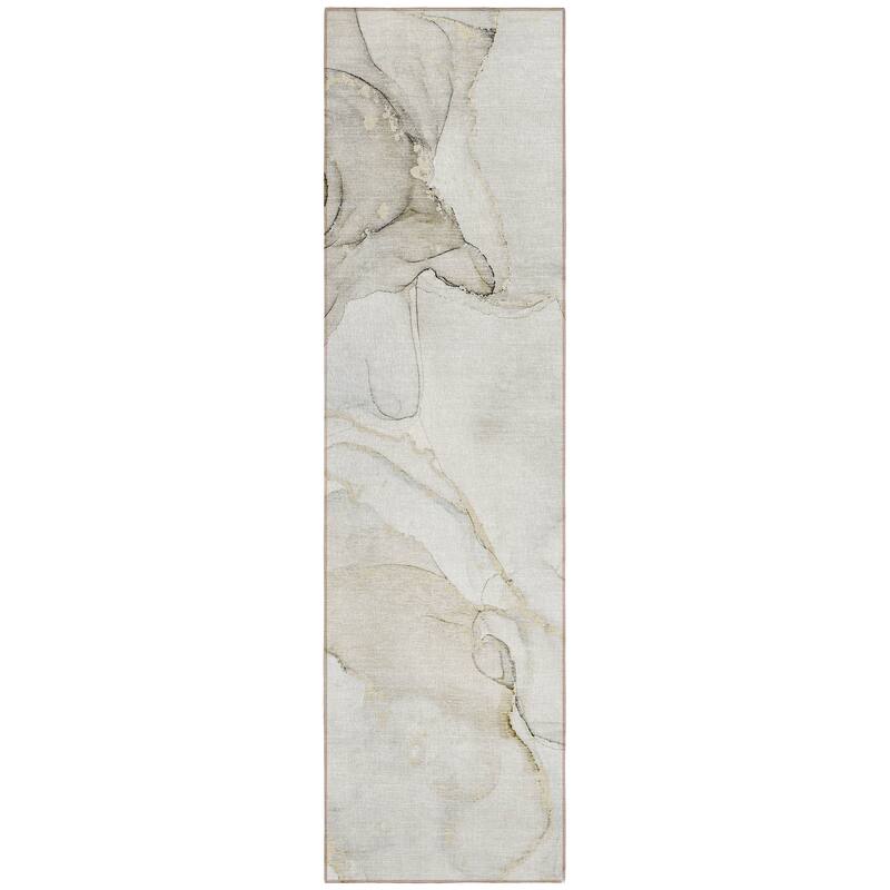 Alsiro Unique Abstract Weather Resistant Timeless Fusion Runner Outdoor Rug - 8' Runner