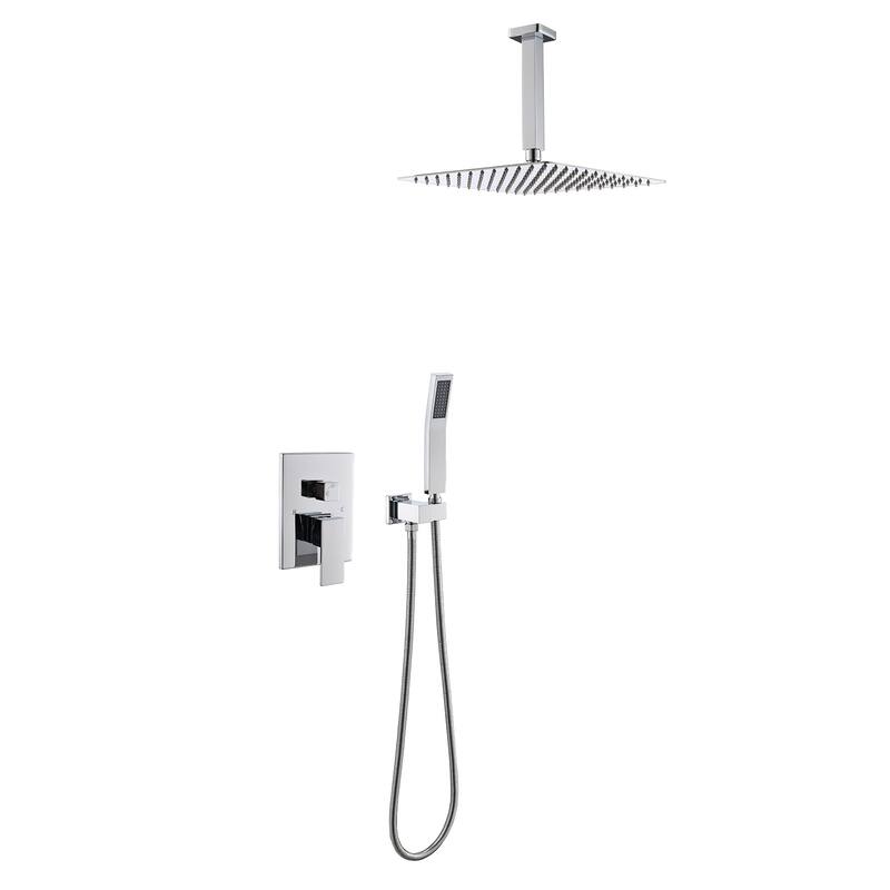 1-Spray Patterns with 10 in. Wall Mount Dual Shower Heads