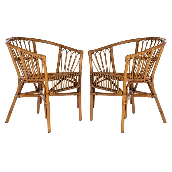 SAFAVIEH Adriana Rattan Accent Chairs (Set of 2) - 22.8" W x 23.6" L x 30.3" H. Opens flyout.