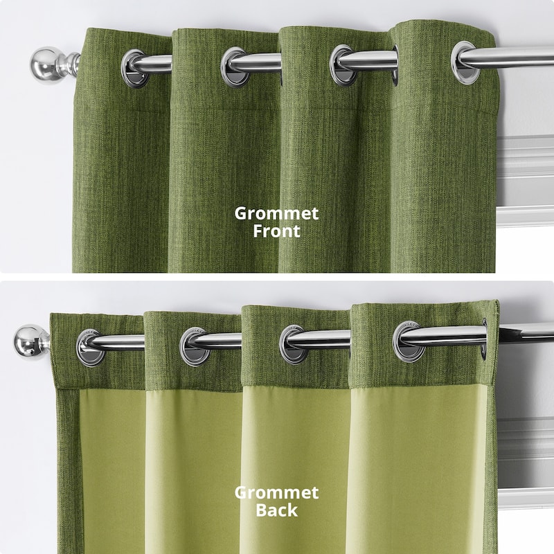Exclusive Fabrics Faux Linen Grommet Room Darkening Curtain (1 Panel)