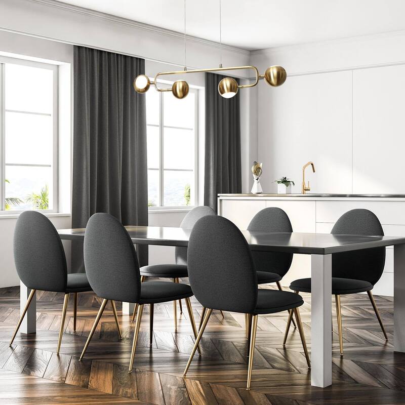 Modern 4-Light 31.5" Gold Brass LED Chandelier Metal Linear Island Lights for Dining Room