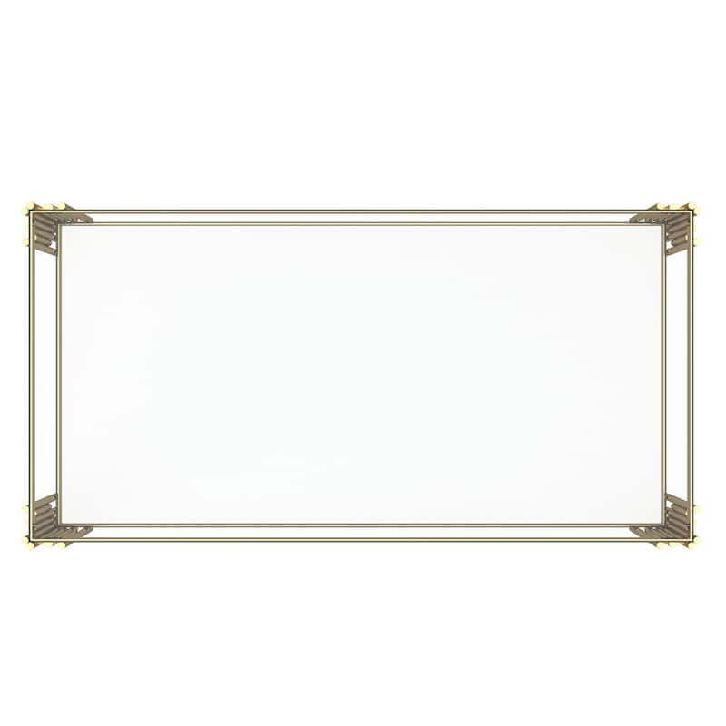Contemporary Metal and Glass Rectangular Coffee Table