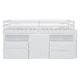 preview thumbnail 5 of 30, Double loft bed with 4 drawers under cabinets and shelves, white