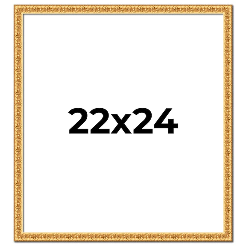 22x24 Frame Gold Real Wood Picture Frame Width 1 inches | Interior