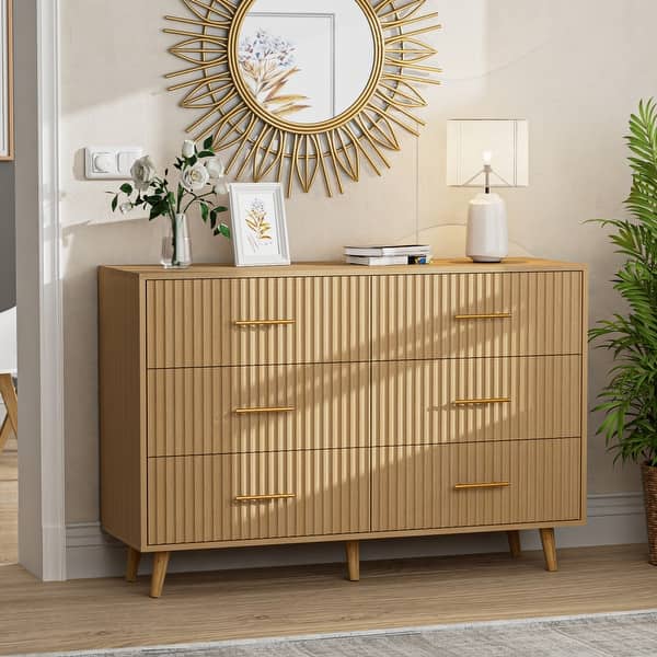 Modern Vertical Stripe 6-Drawer Dresser Multipurpose Storage - On Sale -  Bed Bath & Beyond - 43459283