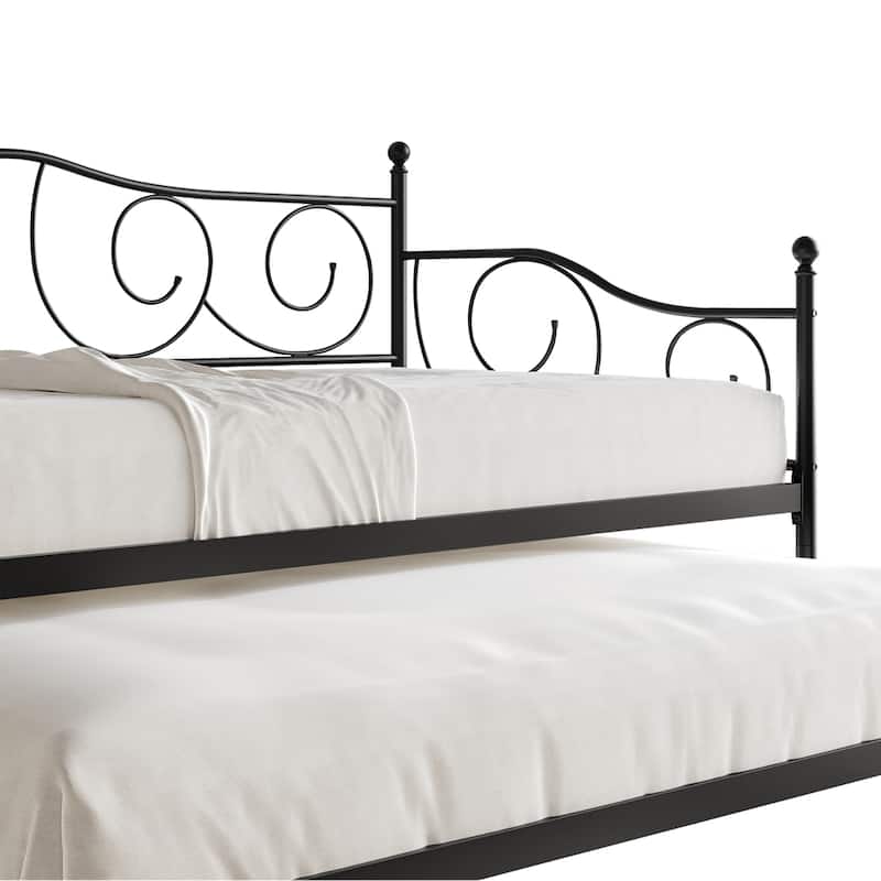 CraftPorch Contemporary Twin Size Metal Daybed with Trundle