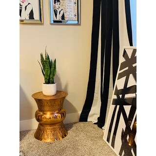 Handmade Hourglass Shape Copper End Table (India)