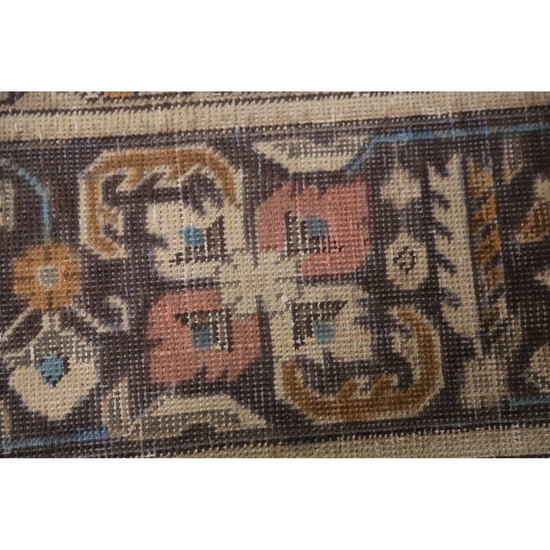 Geometric Tabriz Persian Rug Handmade Beige Oriental Wool Carpet - 8'4"x 11'0"
