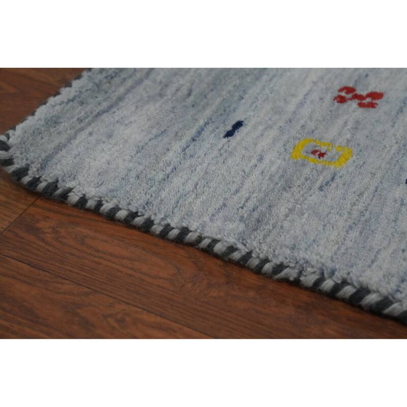 Tribal Wool Gabbeh Oriental Area Rug, Handmade Modern Carpet - 11' 4'' X 5' 2''