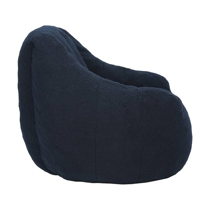 Teddy Fabric Bean Bag Lounge Chairs with Memory Foam Filling