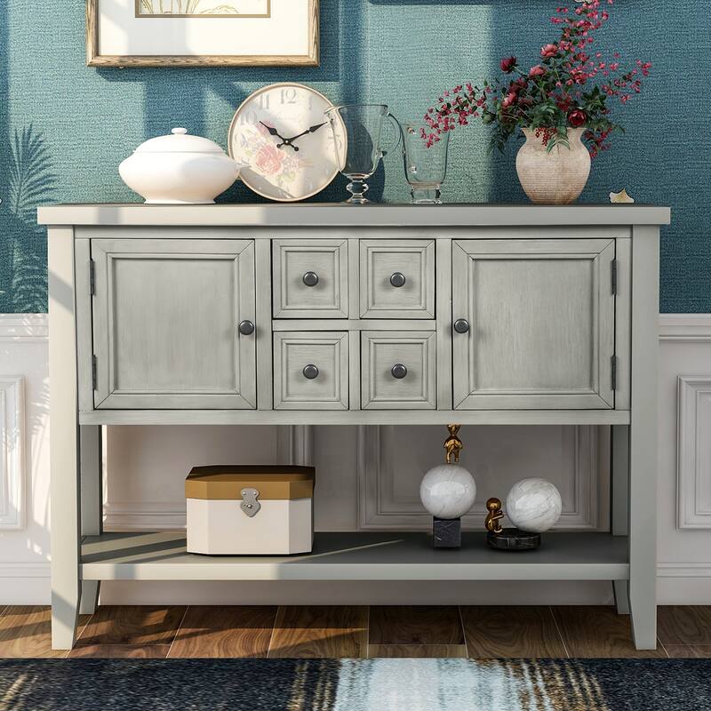 Buffet Table, Sideboard Table with Bottom Shelf, Console Table Dining Room Server, Buffet Cabinet Entry Sofa Table