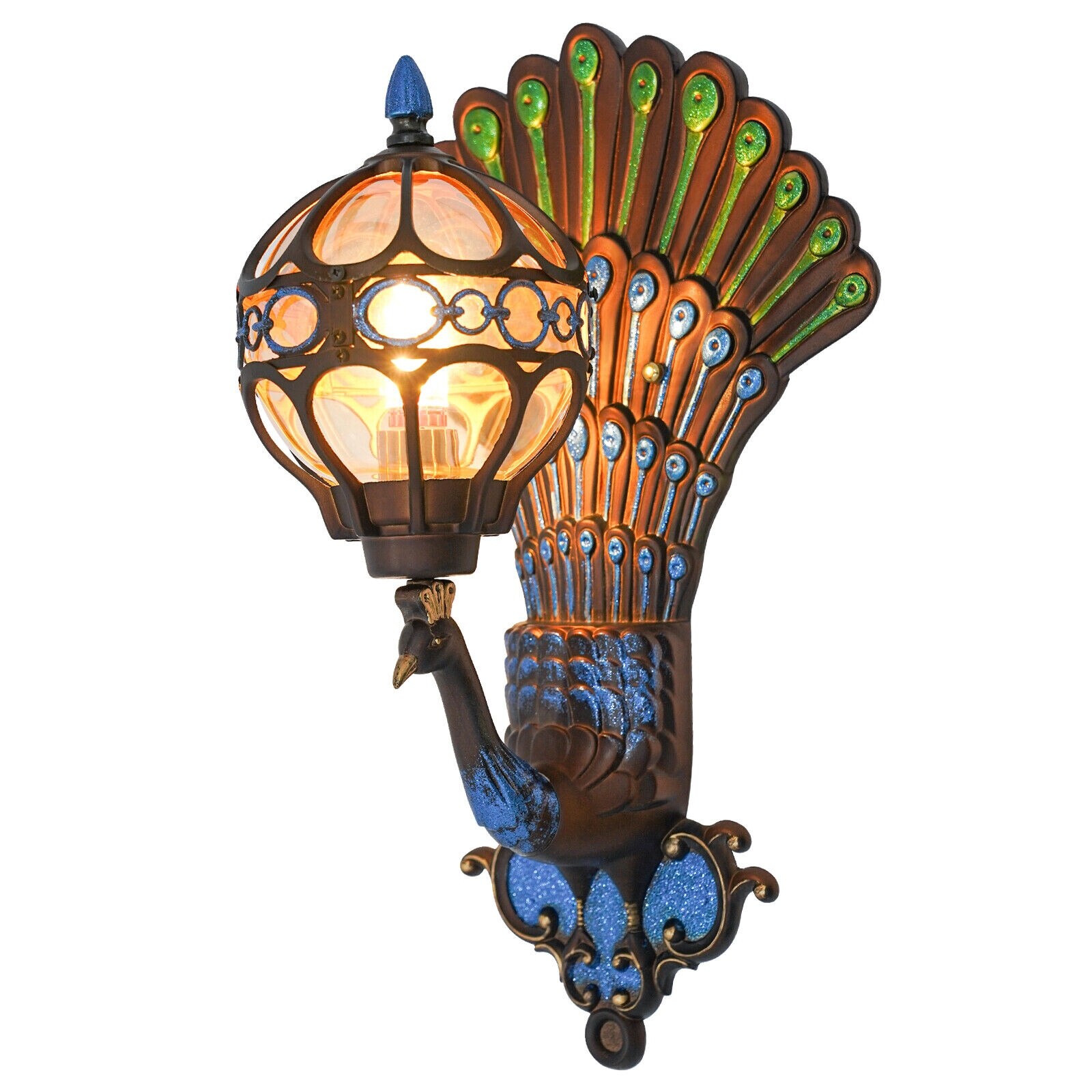 Antique Wall Mount Peacock Sconce Porch Light Garden Wall Lamp 12.6 On Sale Bed Bath Beyond 36416272