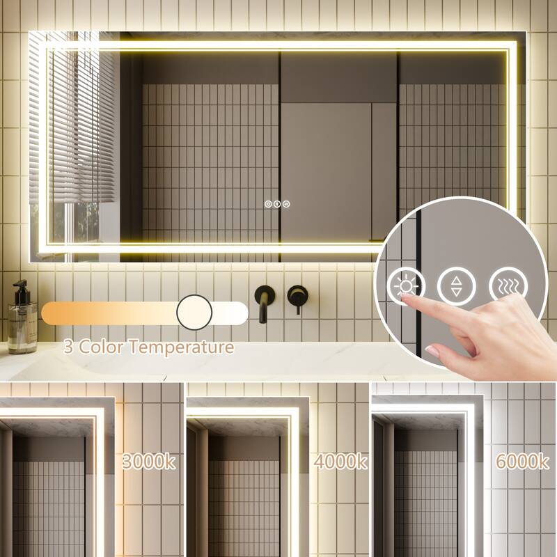 Modland Small Size LED Bathroom Mirror Back & Front Lighted Anti-Fog