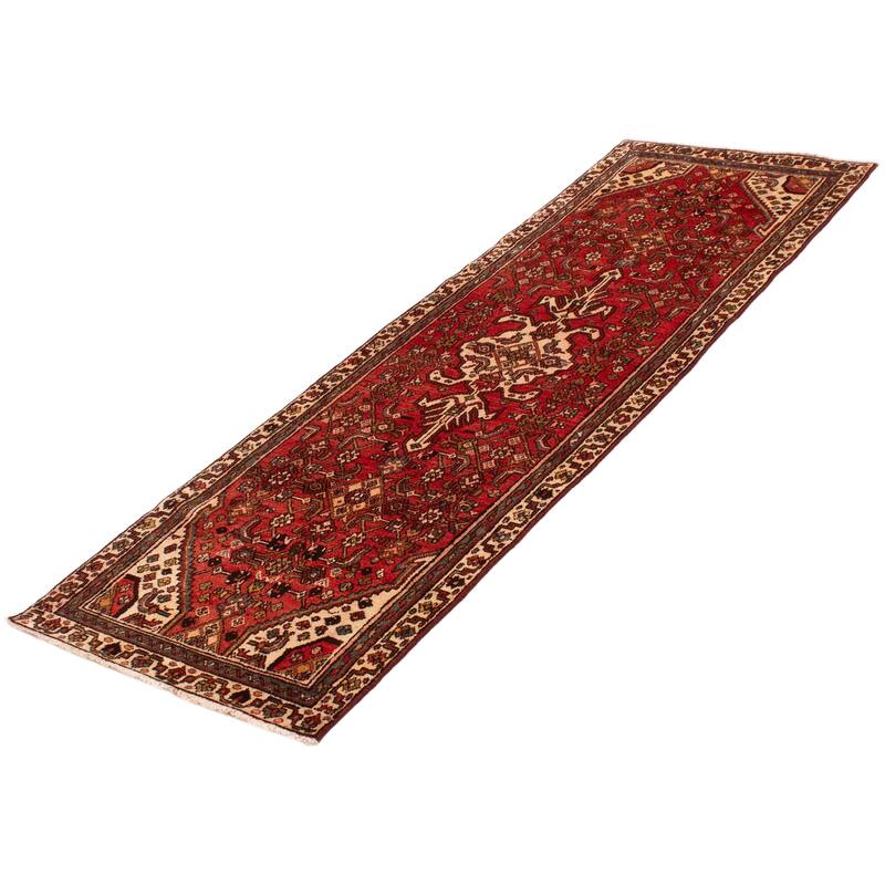 ECARPETGALLERY Hand-knotted Andelz Red Wool Rug - 3'1 x 9'6