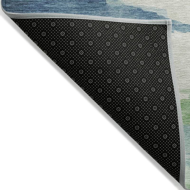 Machine Washable Indoor/ Outdoor Abstract Watercolor Chantille Rug