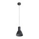 preview thumbnail 3 of 3, Golden Lighting Faroe 8in Integrated LED Pendant in Flecked Black/Grey Felt - Black