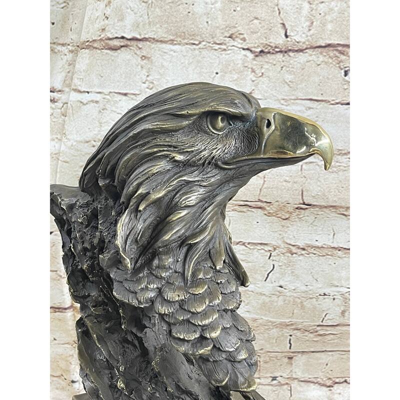 Original Life Size American Bald Eagle Bronze Bust Sculpture Extra Large Figure