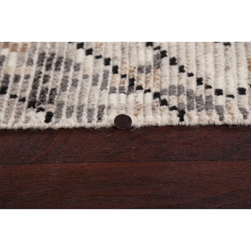 Geometric Moroccan Oriental Wool Area Rug Hand-knotted Modern Carpet - 5'4" x 7'5"