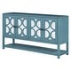 preview thumbnail 14 of 18, Antique Navy Sideboard Console Table, Storage Cabinet Display Case w/ Mirrored Doors & Open Storage Shelf for Living Dining Room