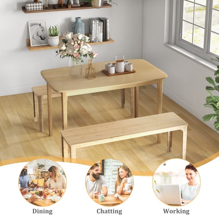48 Inch Solid Wood Dining Table with Rubber Wood Supporting Legs for Kitchen Dining Room - 48" x 28" x 31"