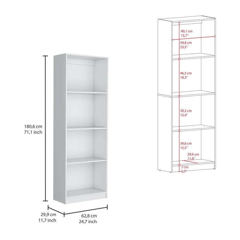 Tuin 3 Piece Living Room Set with 3 Bookcases, White