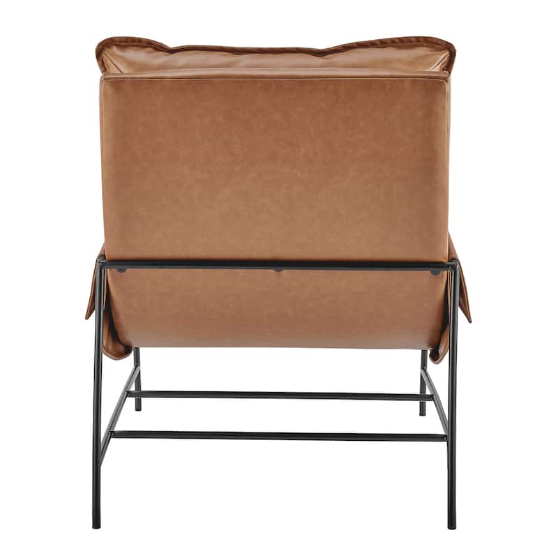 NPD Furniture Thierry Faux Leather Accent Arm Chair