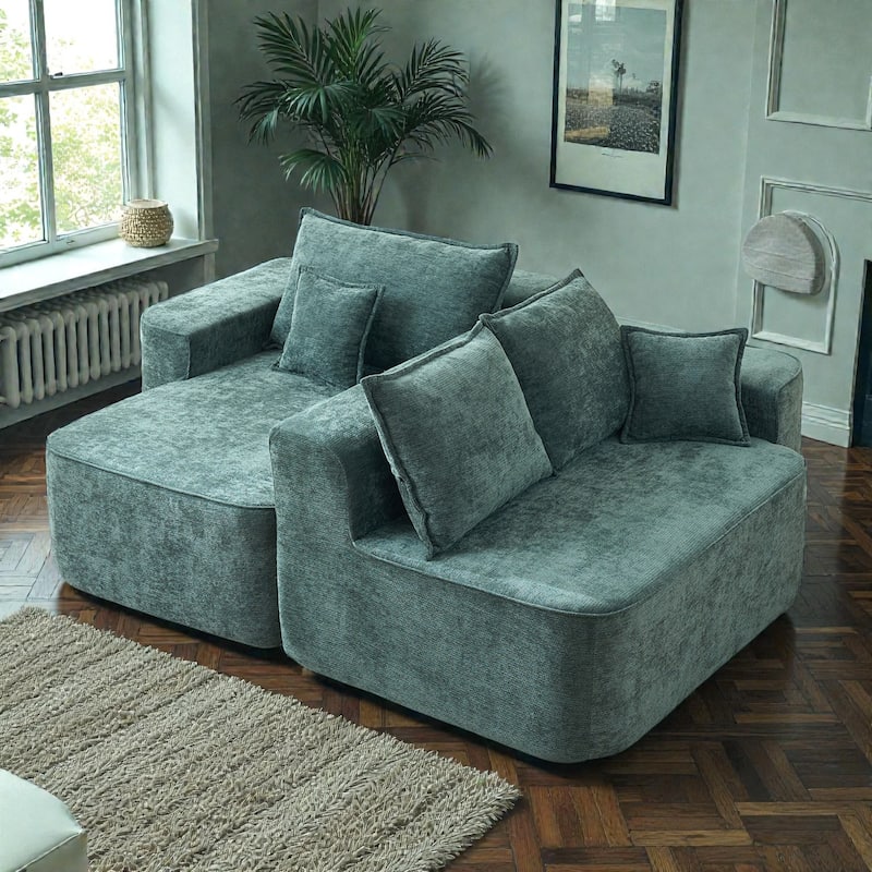 104 Inch L Shaped Sectional Sofa Cloud Couch with Chaise, Extra Deep Seat, No Assembly Modular Corner Sofa