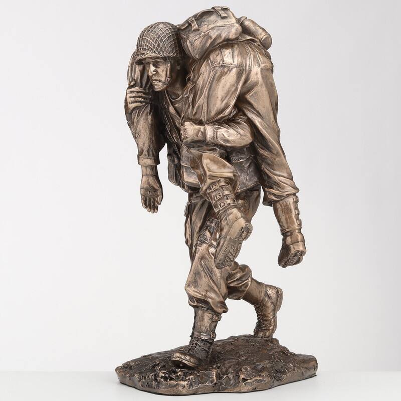 9.45 inches Height Cold Cast Bronze No Soldier Left Behind Bronze Finish Figurine
