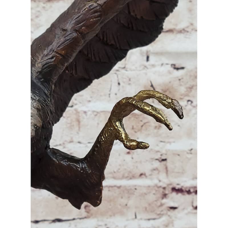 American Bald Eagle Bronze Statue Sculpture Figure By Moigniez 22 Inches X 17 Inches