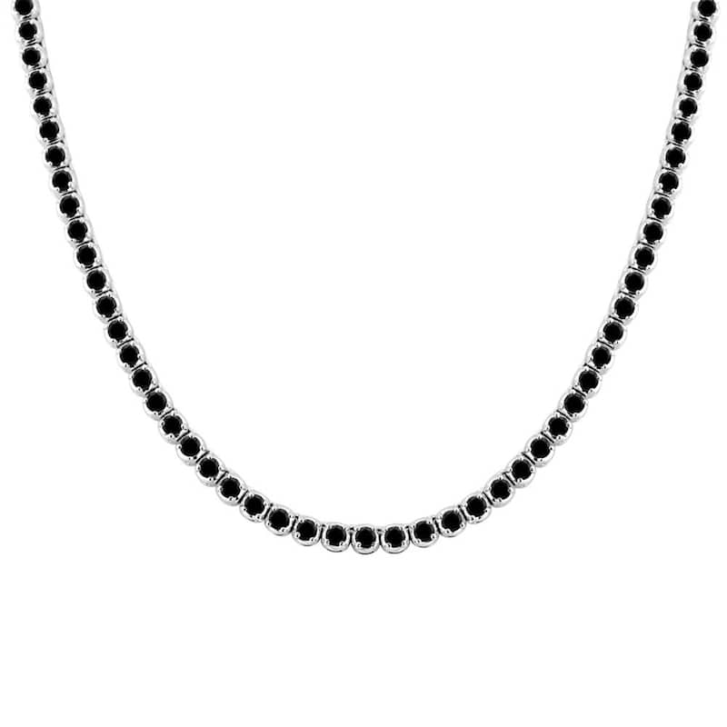 Auriya 15ctw Black Diamond Tennis Necklace 14k Gold - 22-Inch