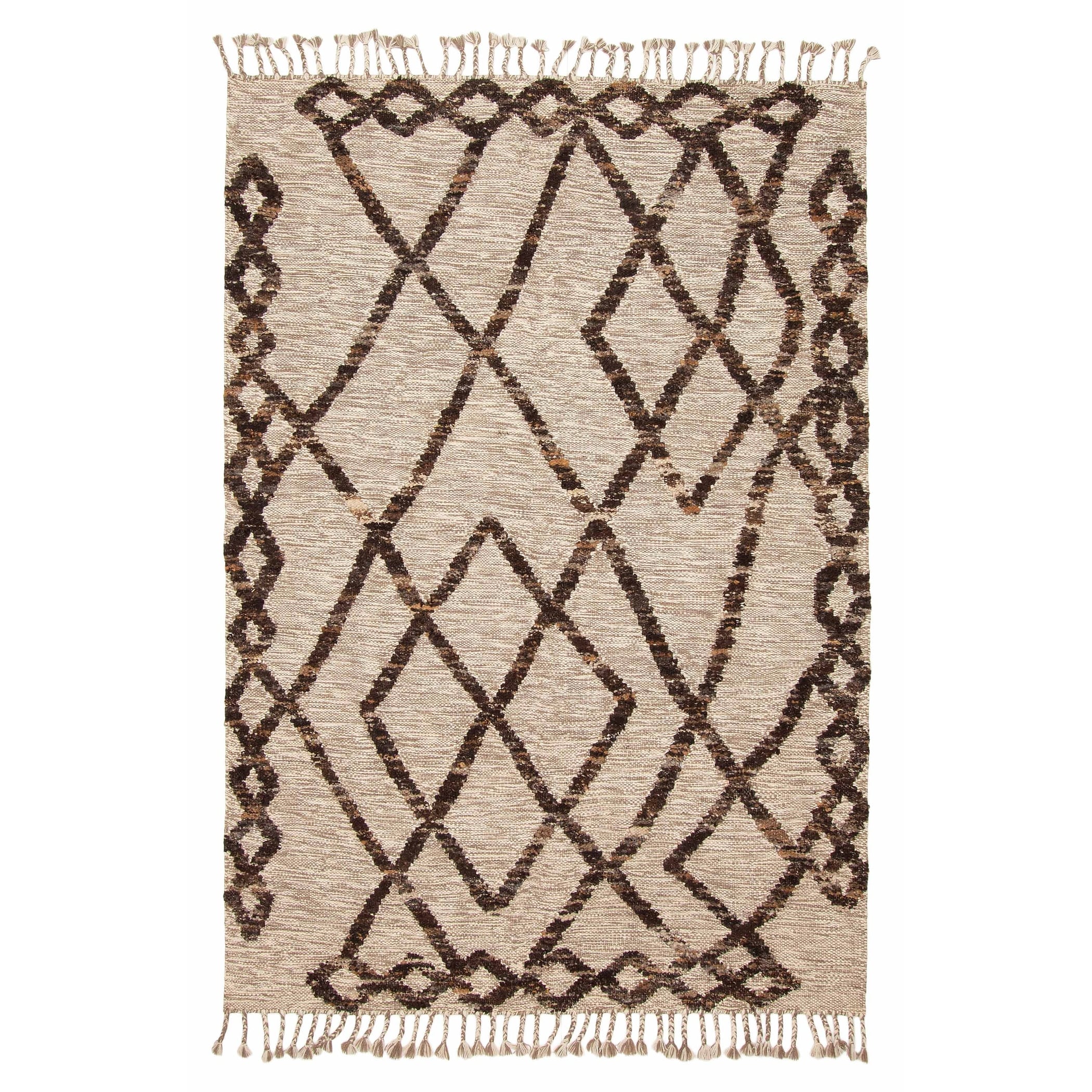 ECARPETGALLERY Hand-knotted Tangier Taupe Wool Rug - 5'5 x 7'7