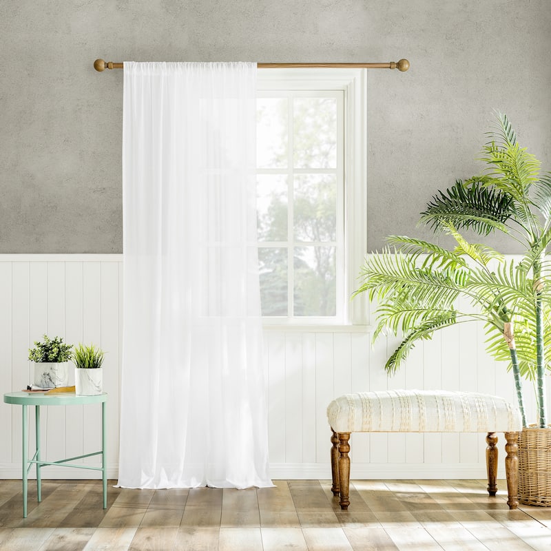 Archaeo Cotton Sheer Curtain, Single Panel - 50" x 84" - White