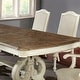 preview thumbnail 4 of 10, 9pc Accent Chair Dining Room Table Leaf Side Chairs Ivory Fabric Upho