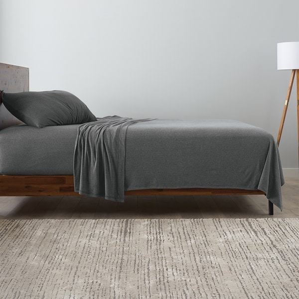 Ella Jayne Soft Heather Jersey Knit Sheet Set - Grey - Queen