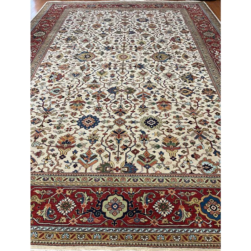 HERAT ORIENTAL Hand-knotted Indo 10' x 14' Serapi Wool Rug - 10' x 14'