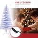 preview thumbnail 5 of 7, HOMCOM Icy-Blue and White Christmas Tree with Lights, Prelit Christmas Tree 5 ft., Faux Small Christmas Tree with Stand
