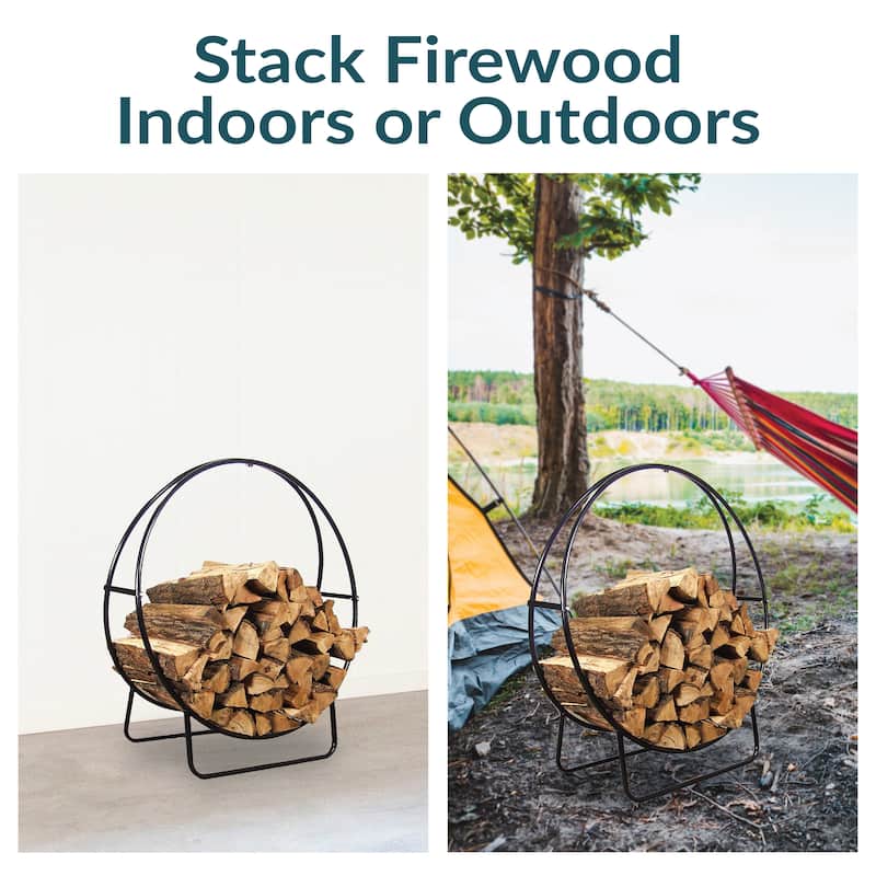 Sunnydaze Firewood Log Hoops and Covers - Multiple Options